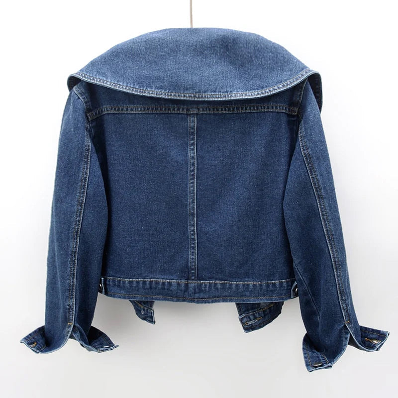 Women’s Oversized Collar Denim Jacket | Casual