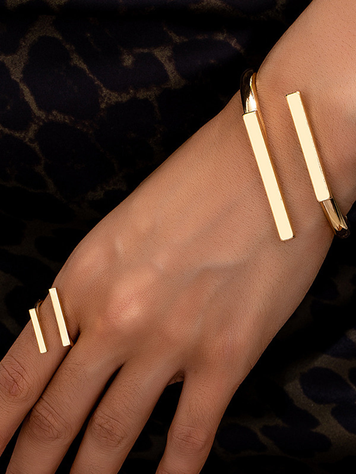Nurozis | Gold Ring Bracelet Set
