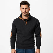 Men’s Leather Accent Sweater | Comfortable