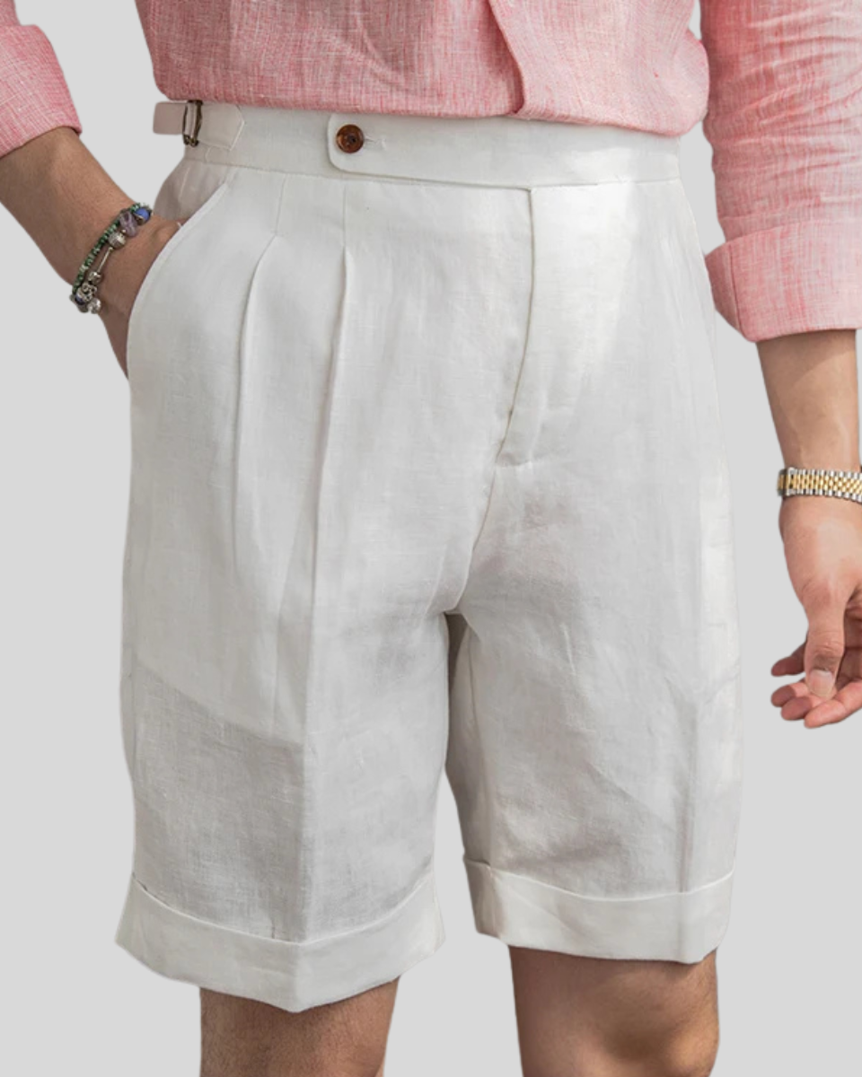 Oxford Geplooide Korte Broek - Wit