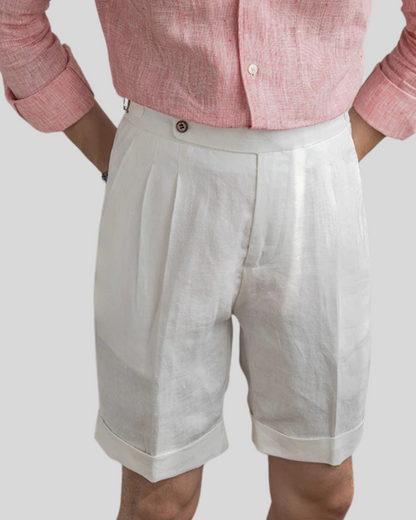 Oxford Geplooide Korte Broek - Wit