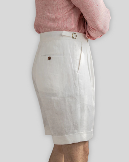 Oxford Geplooide Korte Broek - Wit