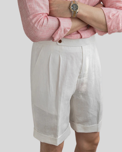 Oxford Geplooide Korte Broek - Wit