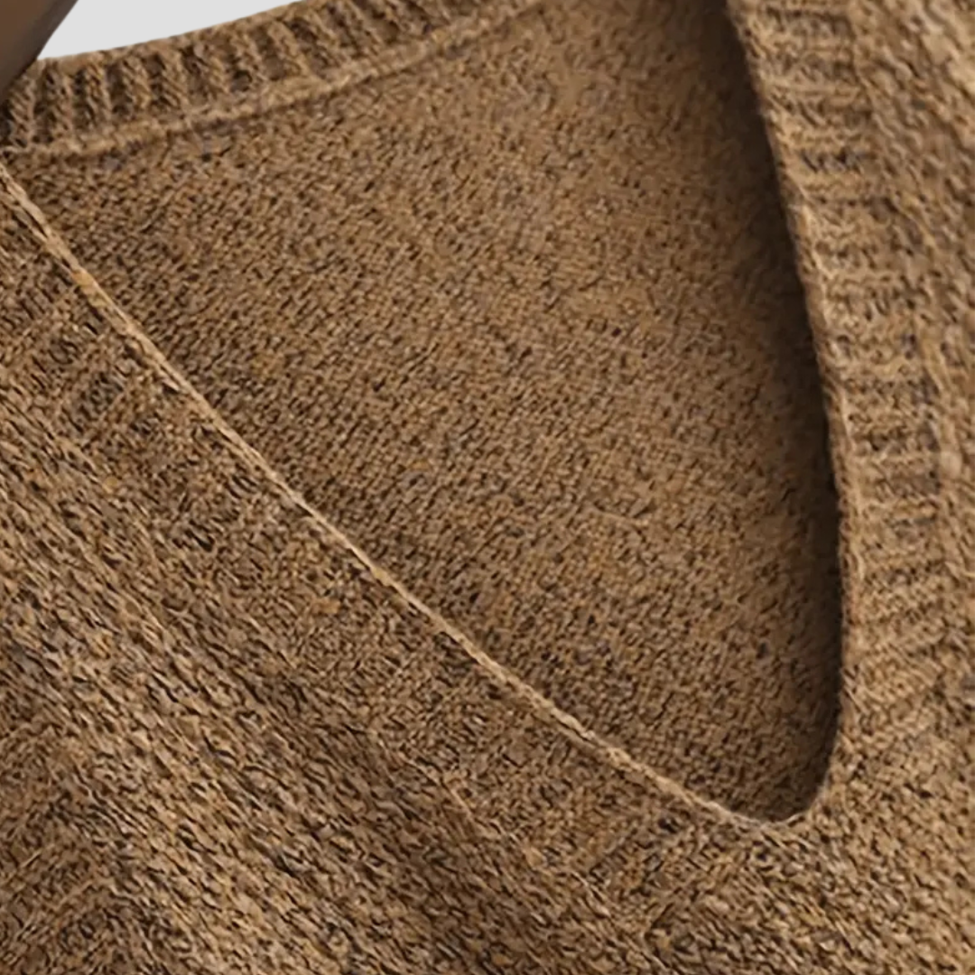 Women's Knitted Vest V-Neck Sleeveless Soft Black