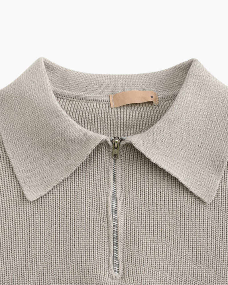 Nurozis | Knitted Zip-Up Sweater