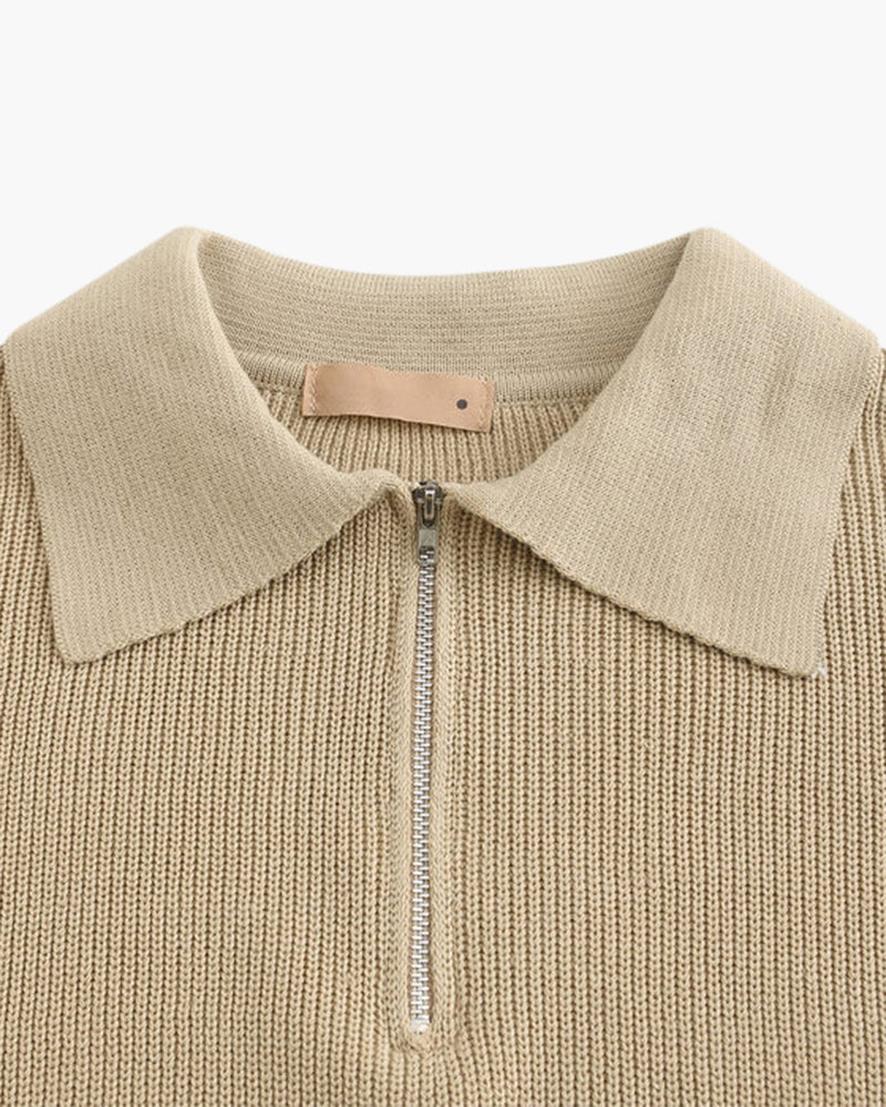Nurozis | Knitted Zip-Up Sweater