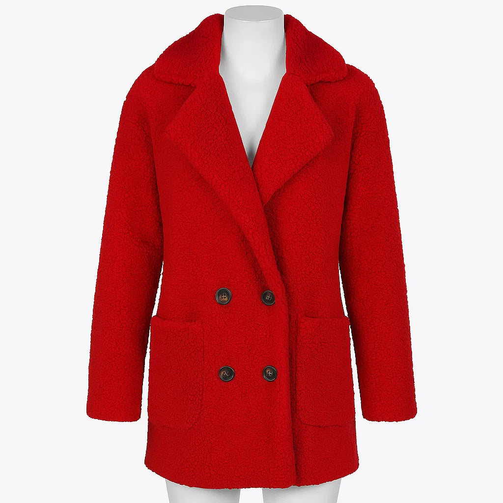 Women’s Fuzzy Button-Up Coat | Winter