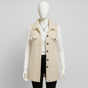 Women’s Sleeveless Long Vest | Cozy Casual Layer for Fall