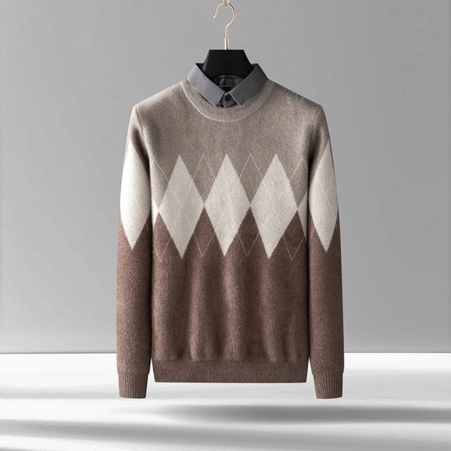 Men’s Gradient Knit Sweater | Geometric Design