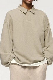 Men’s Wool Polo Sweater – Warm Beige