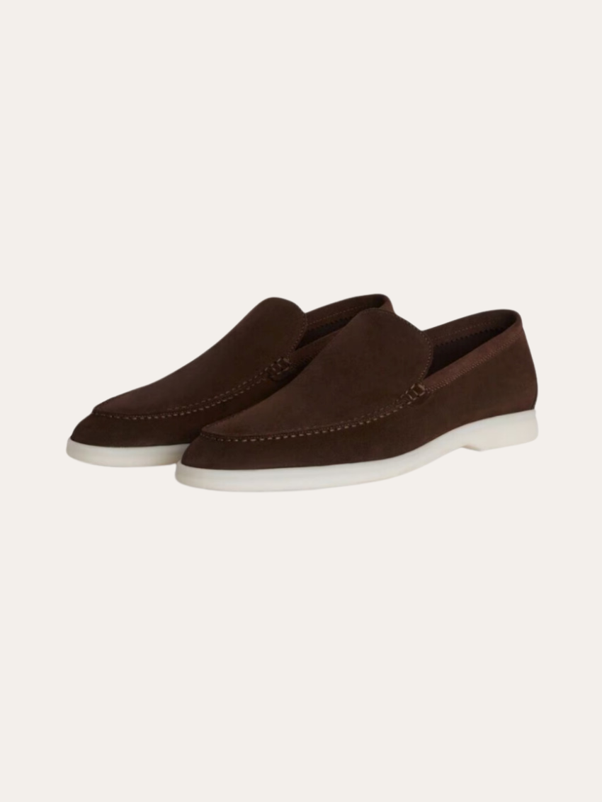 Refined Suede Loafers - Dark Brown