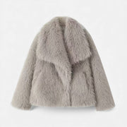 Women’s Elegant Faux-Fur Lapel Jacket