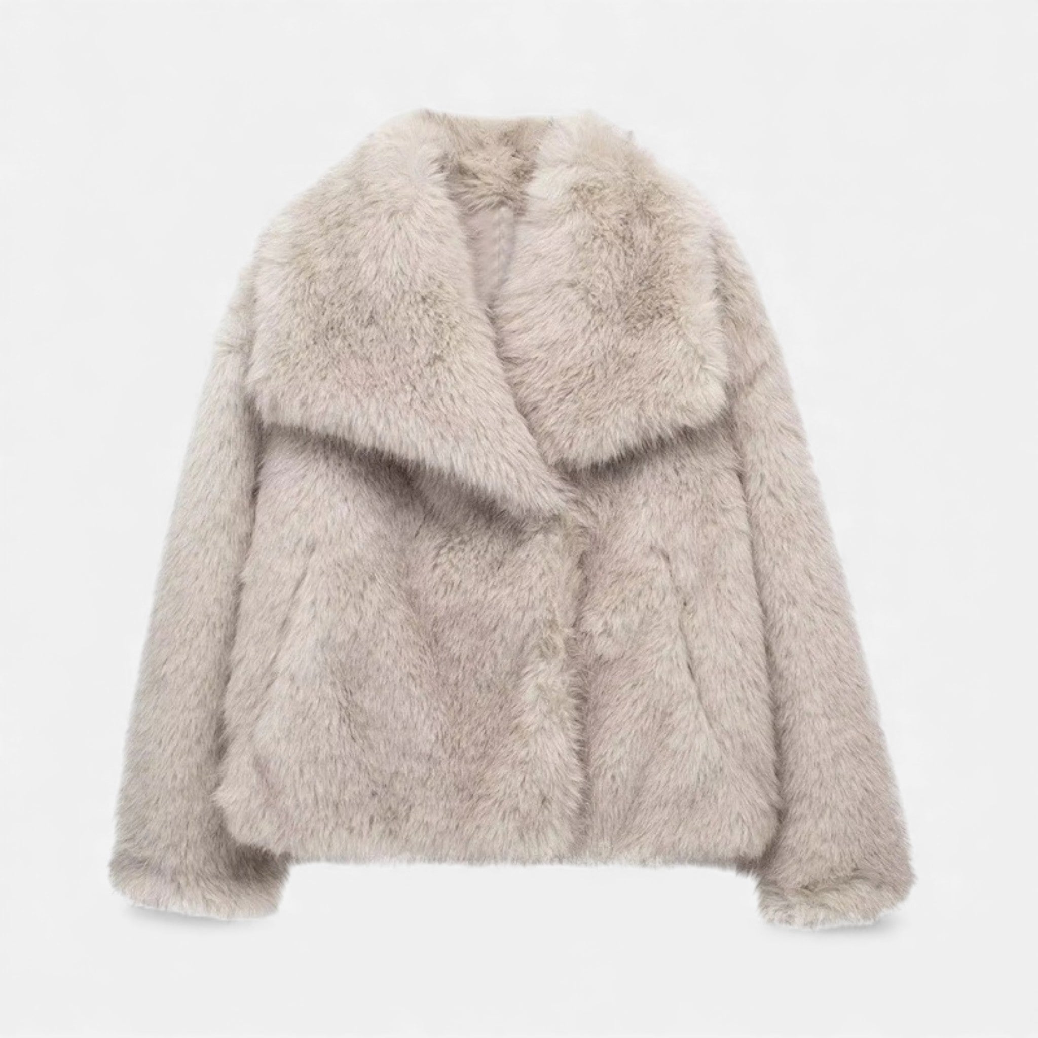 Women’s Elegant Faux-Fur Lapel Jacket