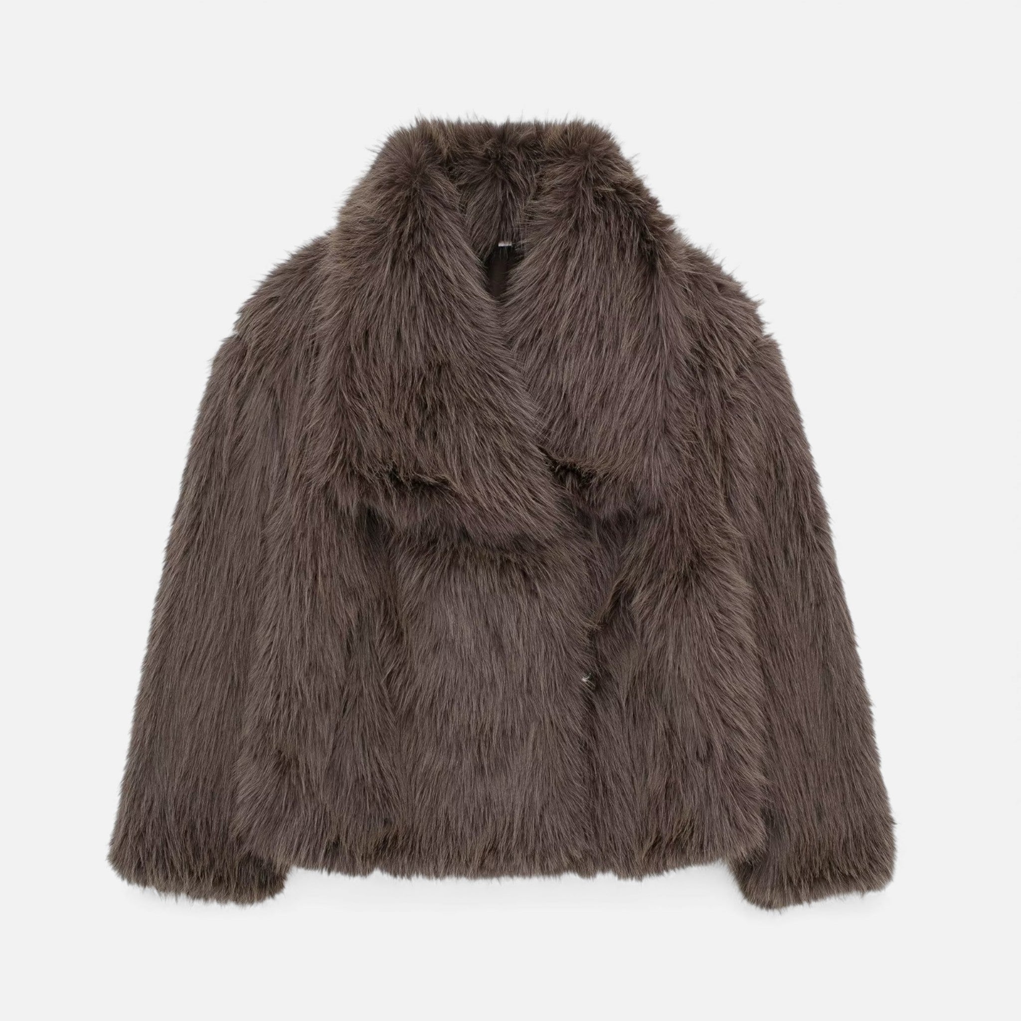 Women’s Elegant Faux-Fur Lapel Jacket