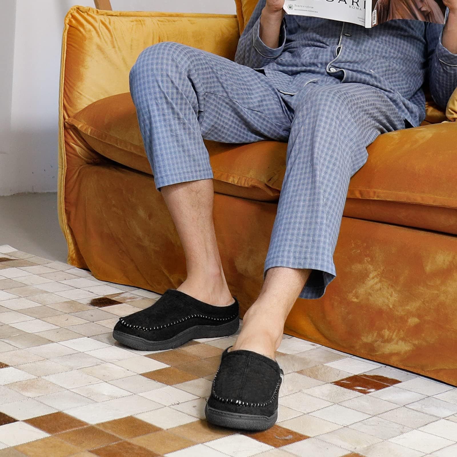 Men’s Winter Slip-On Slippers | Comfortable