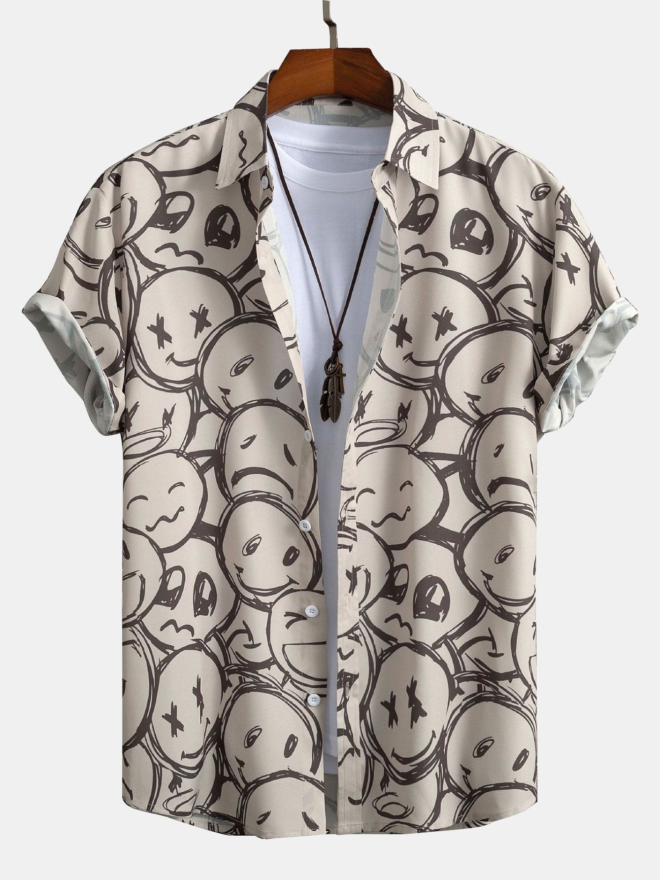 Nurozis | Men’s Smiley Print Short-Sleeve Shirt