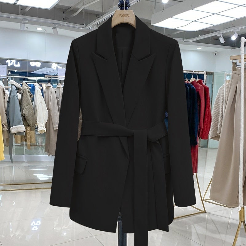 Nurozis | Elegant Longline Blazer with Belt