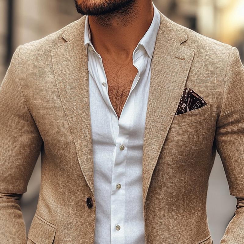 Herenmode Notch Lapel Twee Knopen Casual Blazer