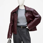Women Zip-Up Leather Jacket | Stylish
