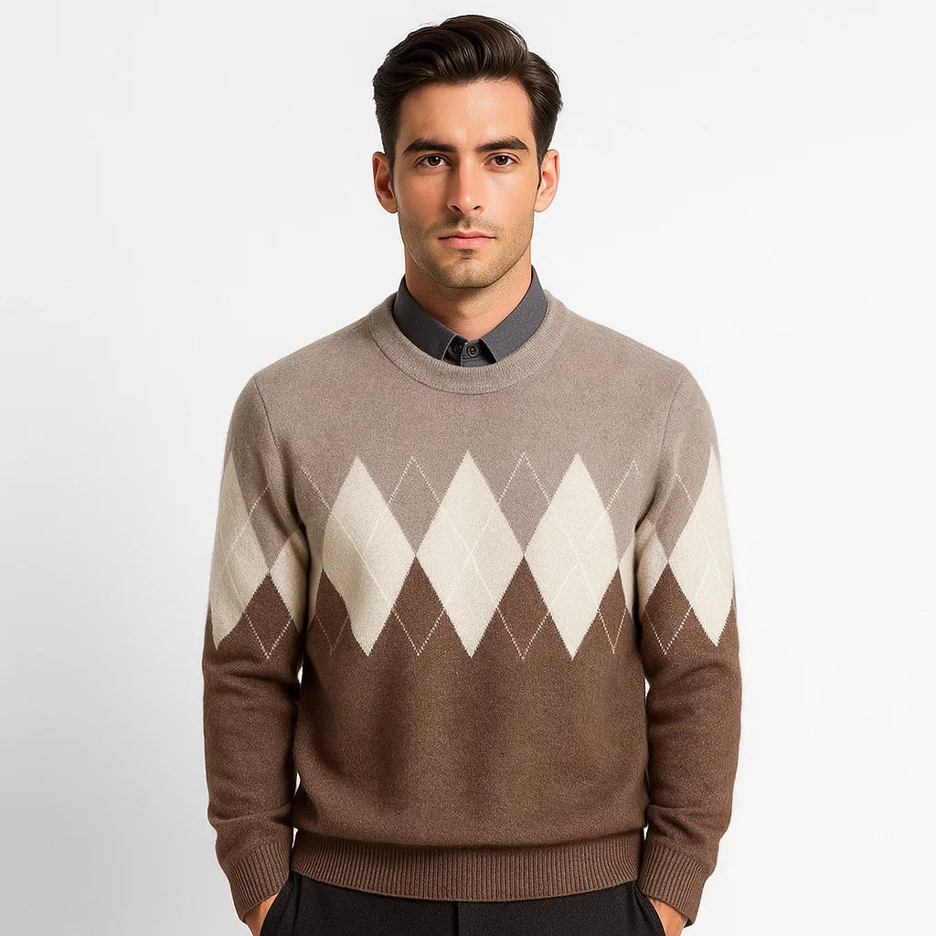 Men’s Gradient Knit Sweater | Geometric Design